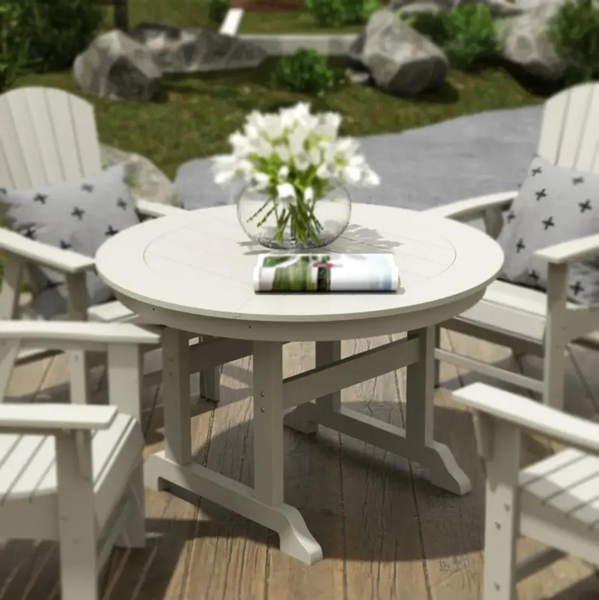 WestinTrends 47" Round Outdoor Patio Dining Table