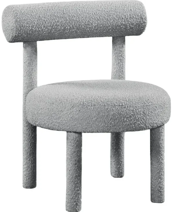 Meridian Furniture Parlor Grey Boucle Fabric Accent Chair