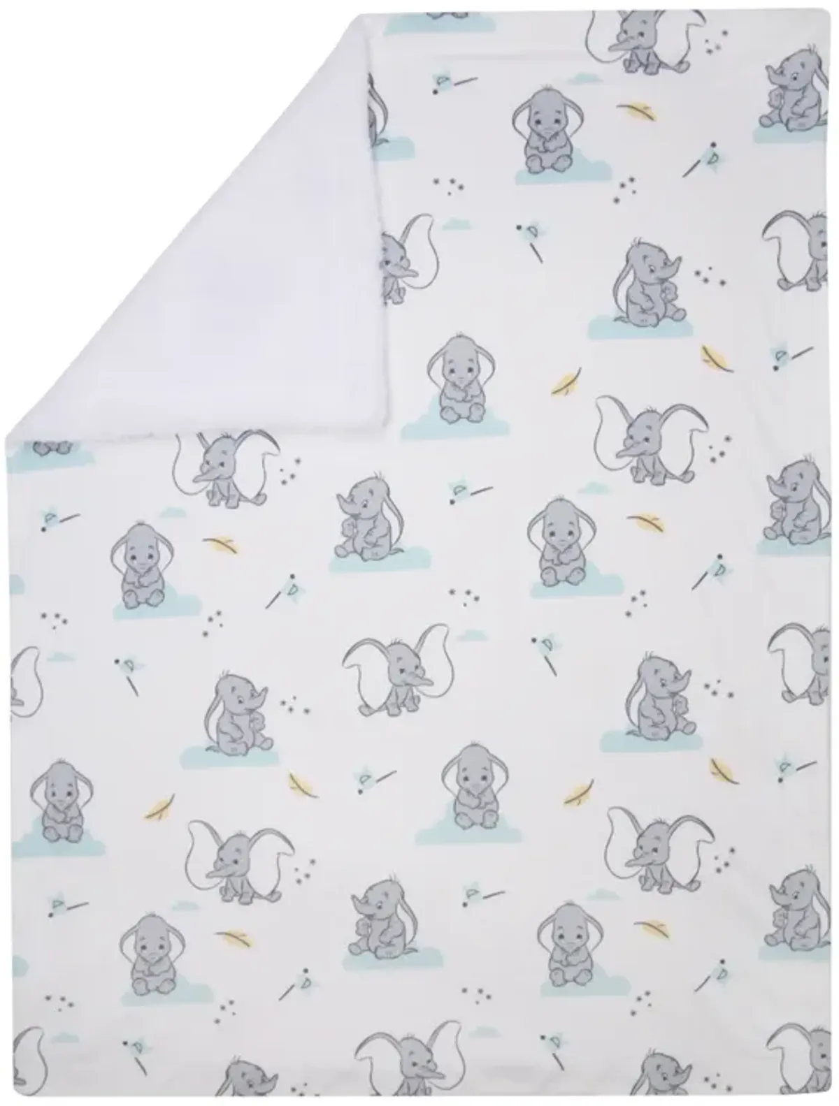 Lambs & Ivy Dumbo Baby Blanket - White, Animals, Disney, Elephant