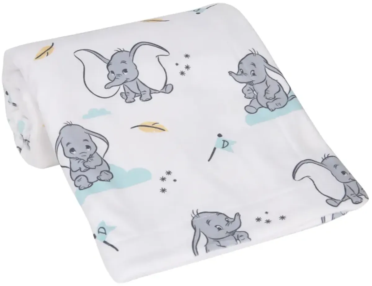 Lambs & Ivy Dumbo Baby Blanket - White, Animals, Disney, Elephant