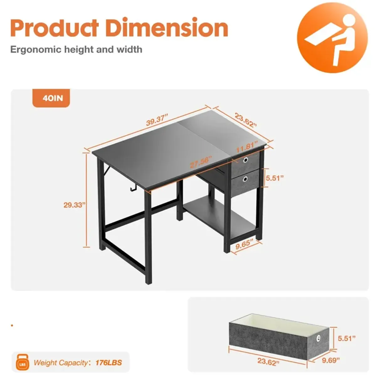 Multifunctional Office Desk with Drawers, Durable & Stylish for Home and Office