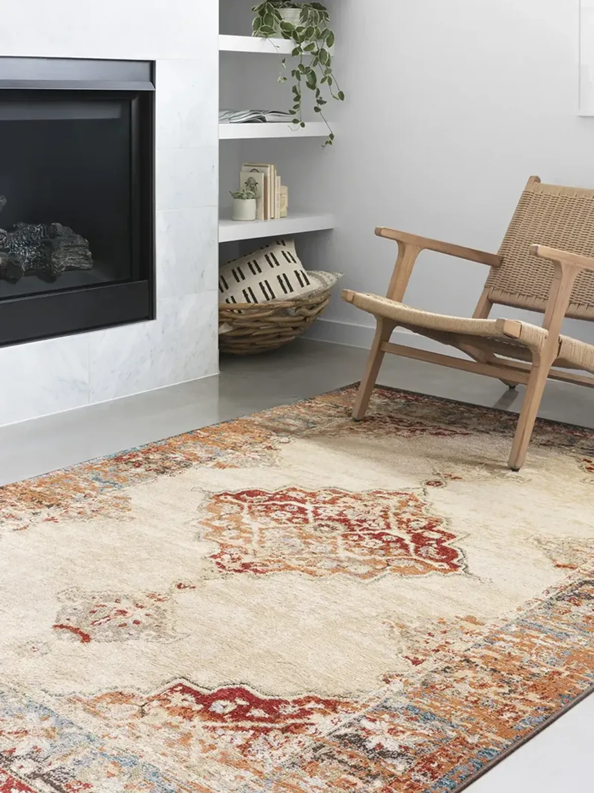 Isadora ISA04 Antique Ivory/Sunset 6' x 9' Rug by Loloi II