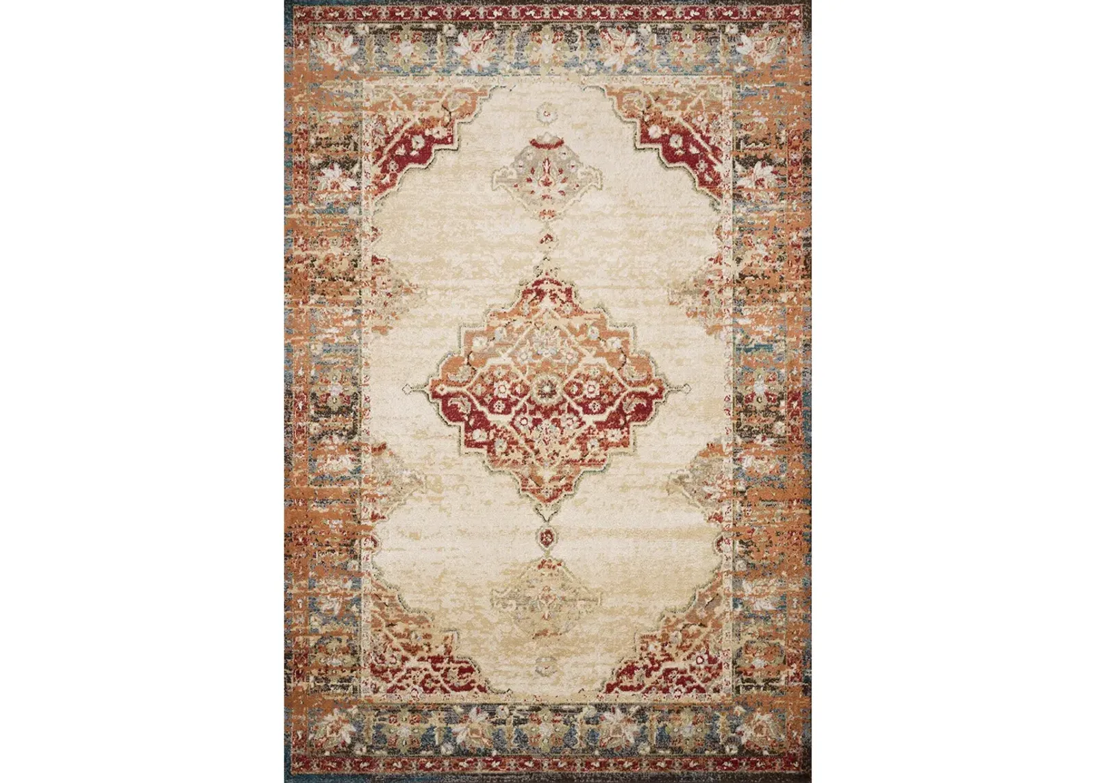 Isadora ISA04 Antique Ivory/Sunset 6' x 9' Rug by Loloi II