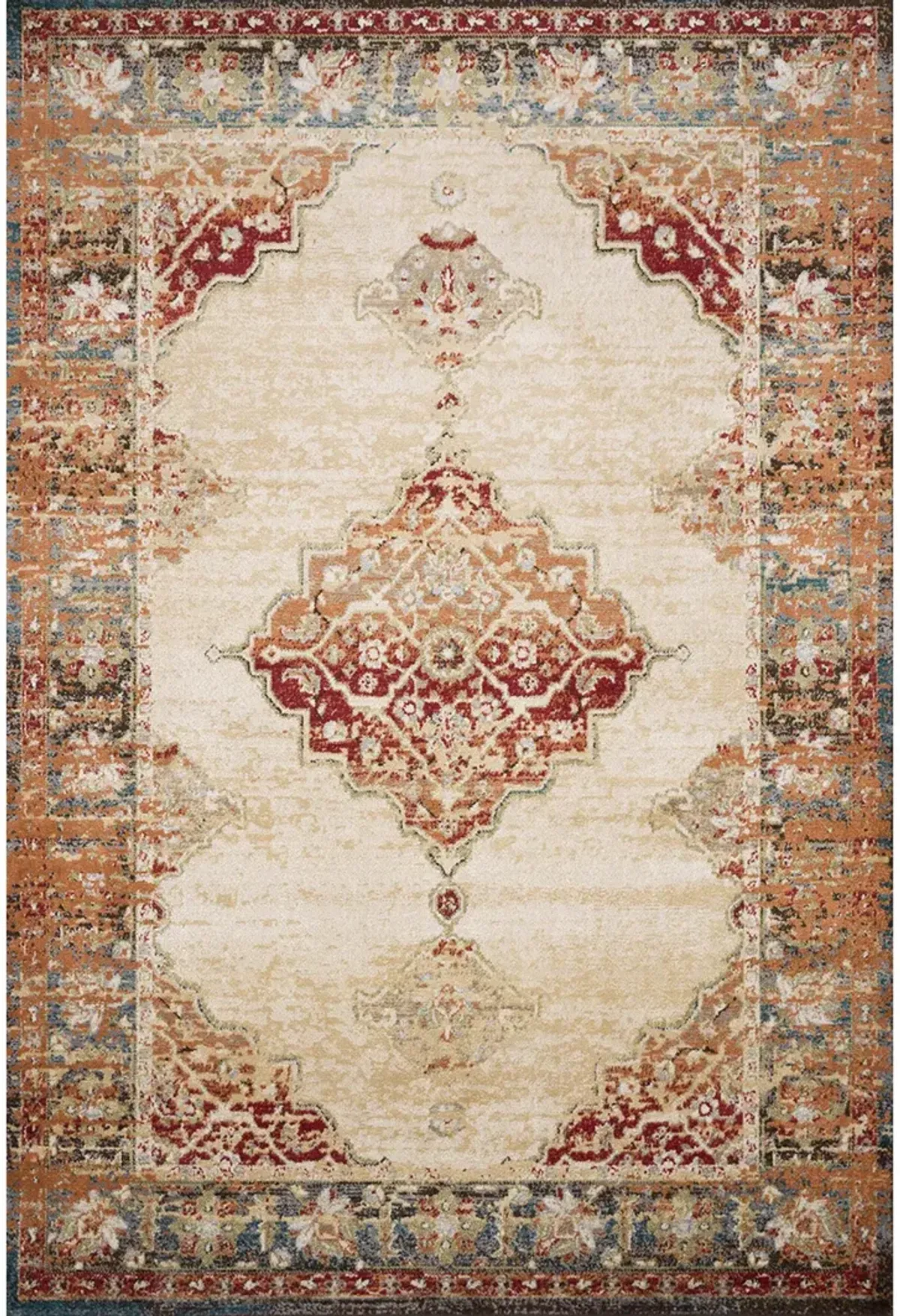 Isadora ISA04 Antique Ivory/Sunset 6' x 9' Rug by Loloi II