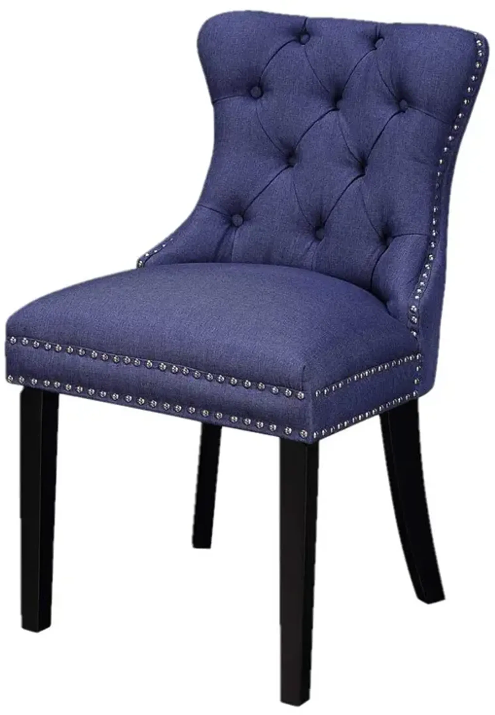 PRINCESS CHAIR (2 per box)- Blue Linen/Black Legs