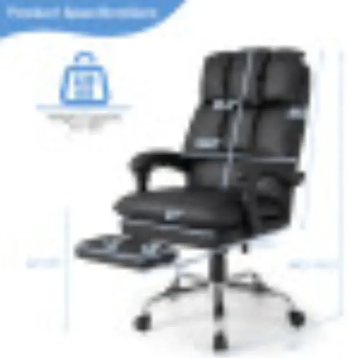 Hivvago Ergonomic Adjustable Swivel Office Chair with Retractable Footrest