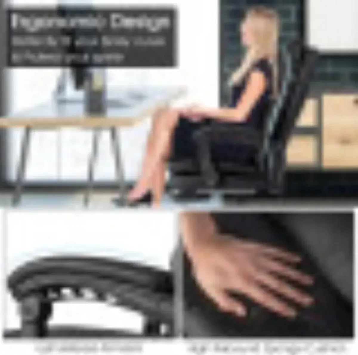 Hivvago Ergonomic Adjustable Swivel Office Chair with Retractable Footrest