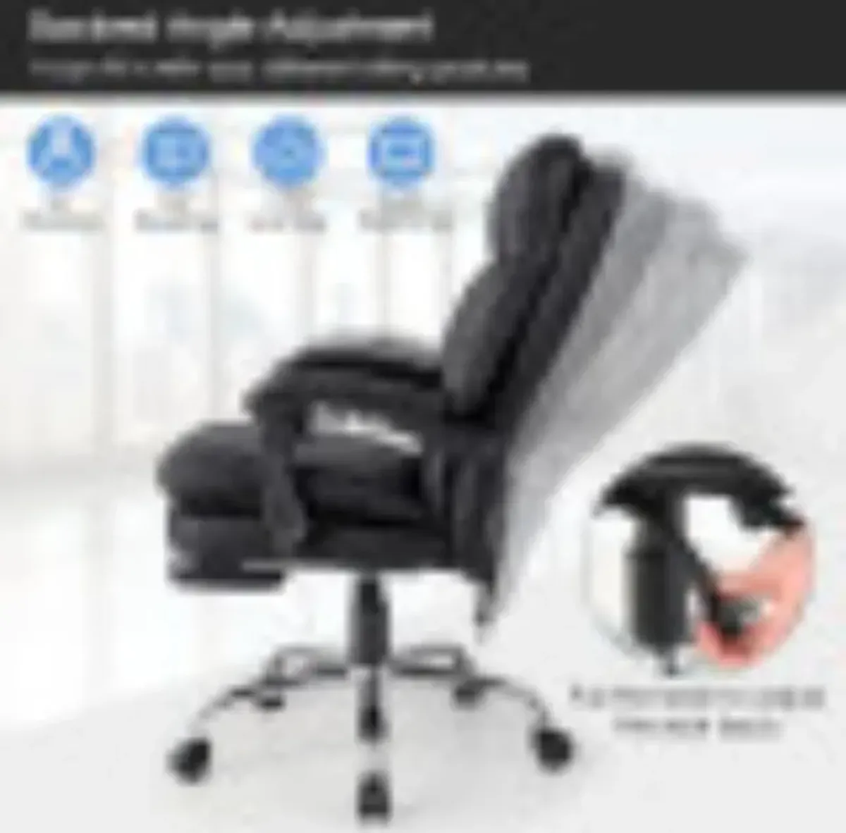 Hivvago Ergonomic Adjustable Swivel Office Chair with Retractable Footrest