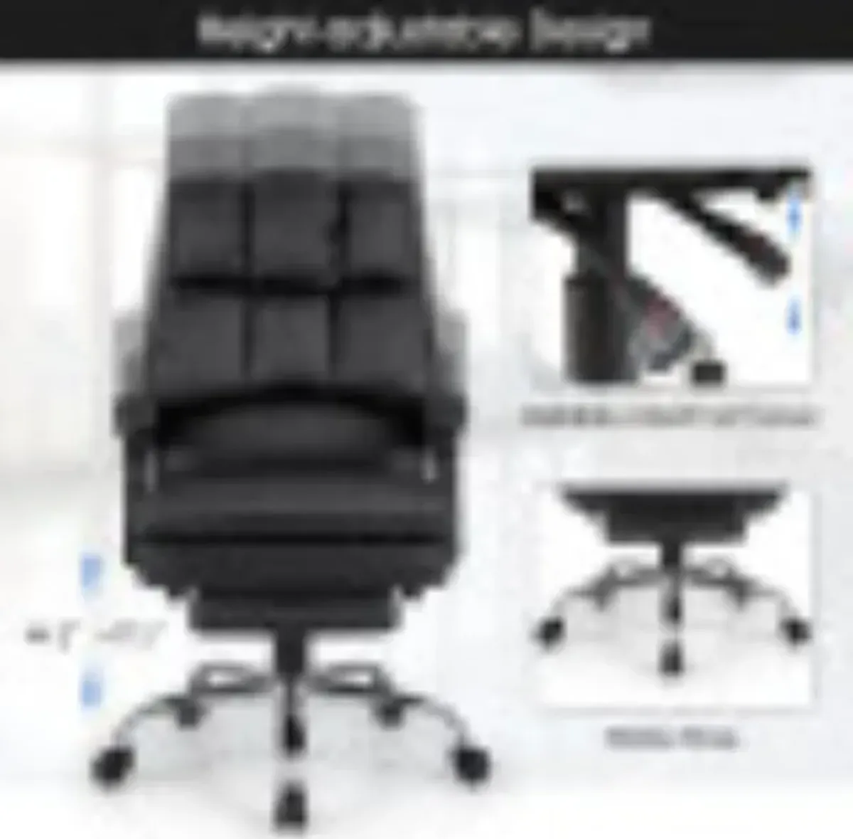 Hivvago Ergonomic Adjustable Swivel Office Chair with Retractable Footrest