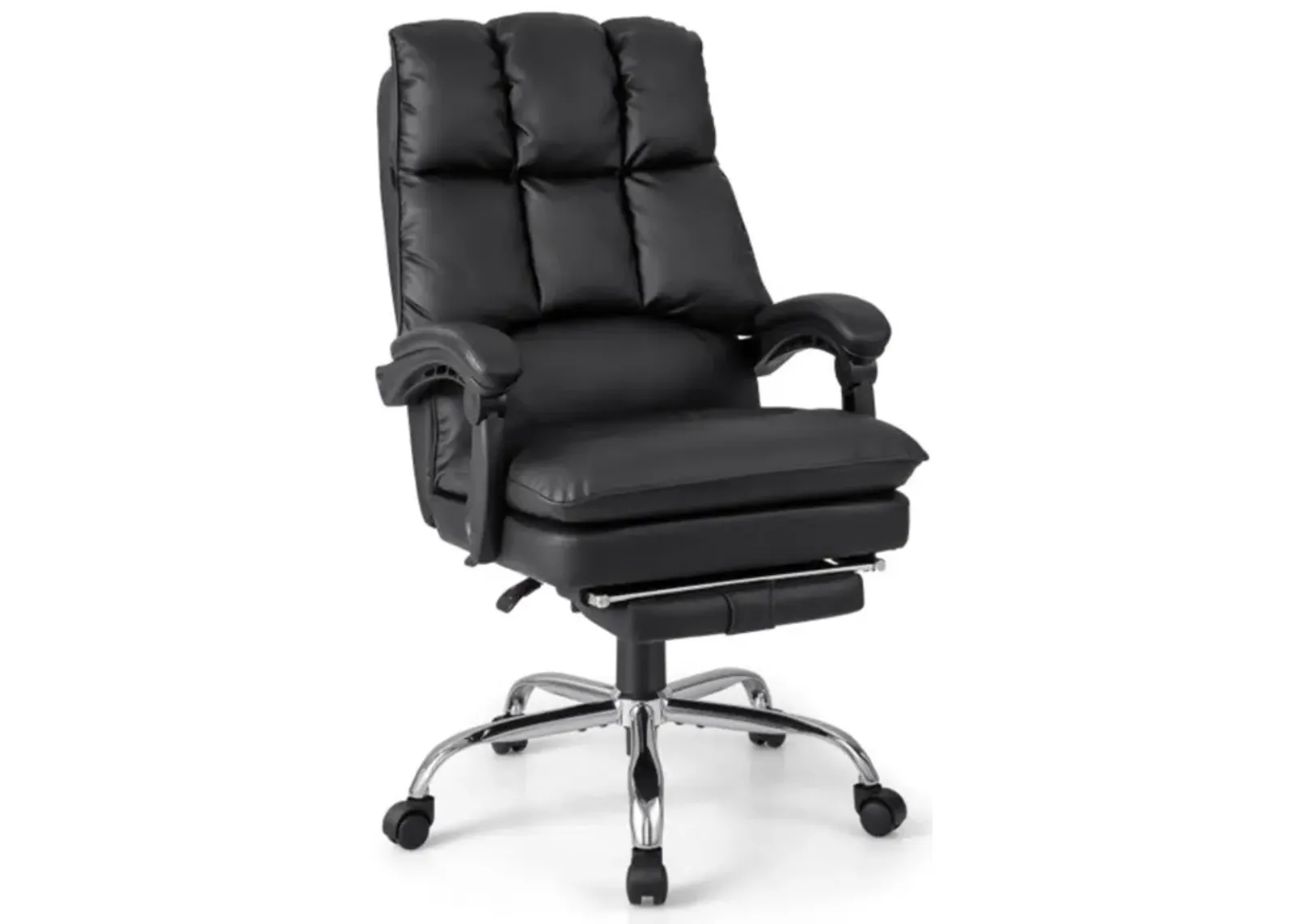 Hivvago Ergonomic Adjustable Swivel Office Chair with Retractable Footrest