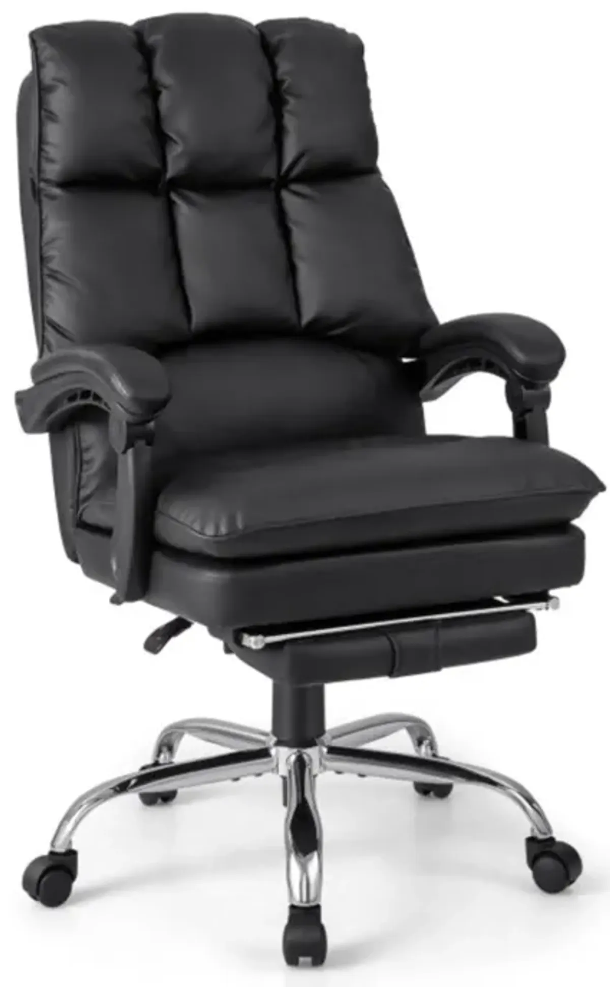 Hivvago Ergonomic Adjustable Swivel Office Chair with Retractable Footrest