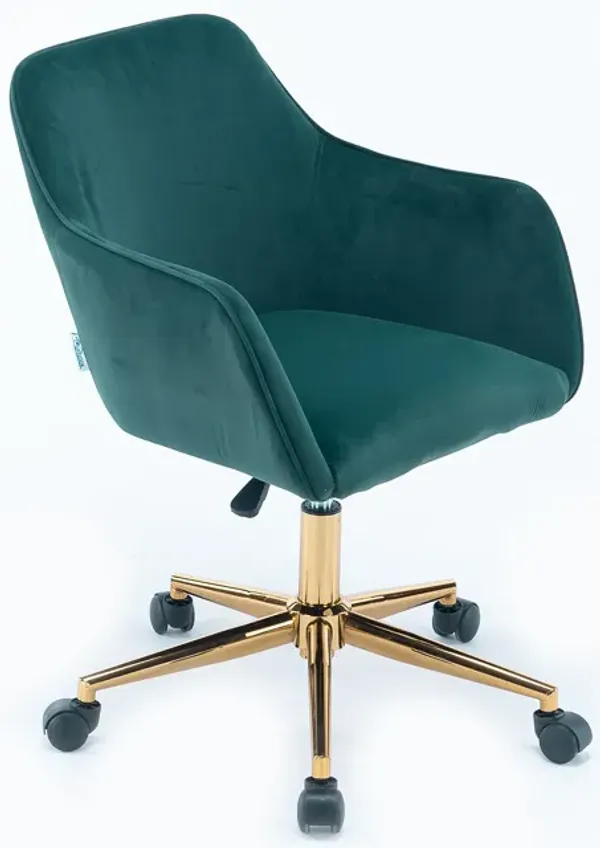 Hivvago 360° Revolving Modern Design Velvet Home and Office Chair with Metal Legs