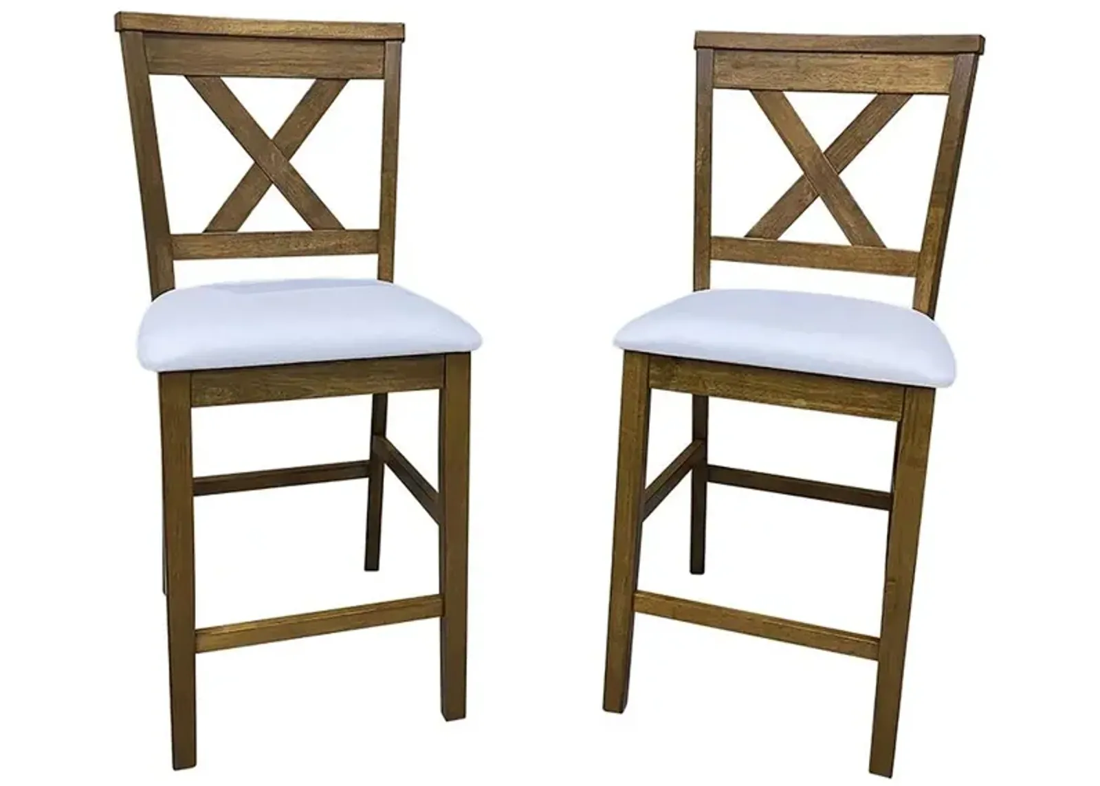 Carolina Living Taylor X-Back Counter Stools - Set of 2 - Golden Oak/White