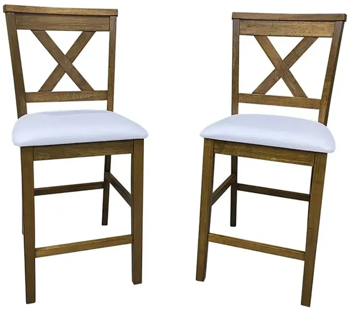 Carolina Living Taylor X-Back Counter Stools - Set of 2 - Golden Oak/White