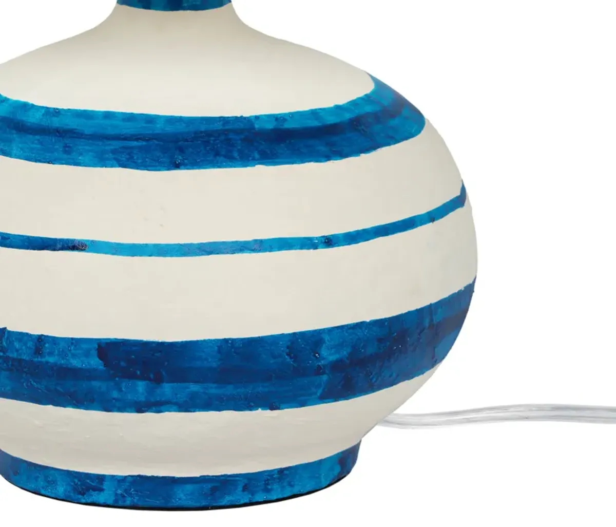 Positano Blue Striped Papier Mache Table Lamp