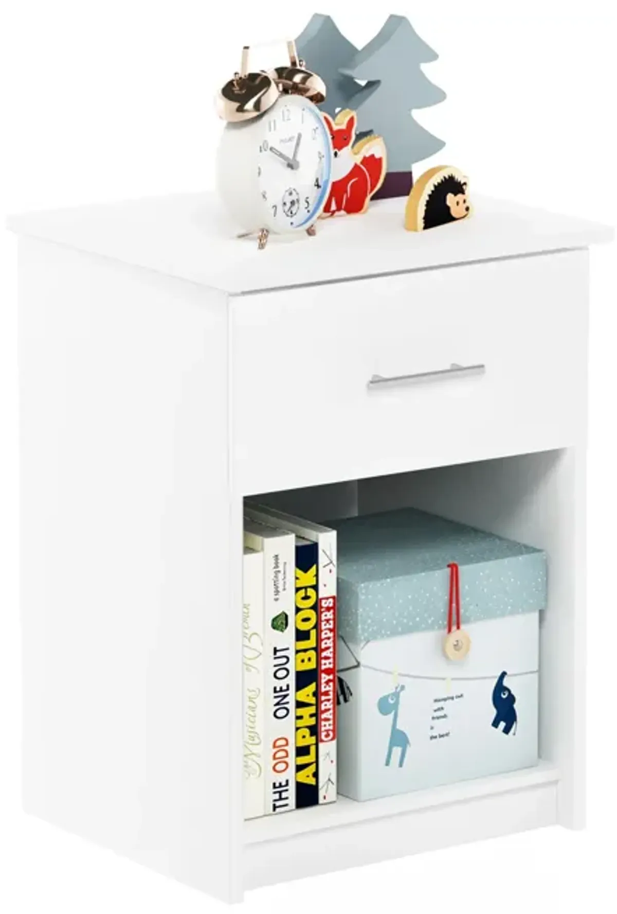 Furinno Tidur Nightstand, Solid White