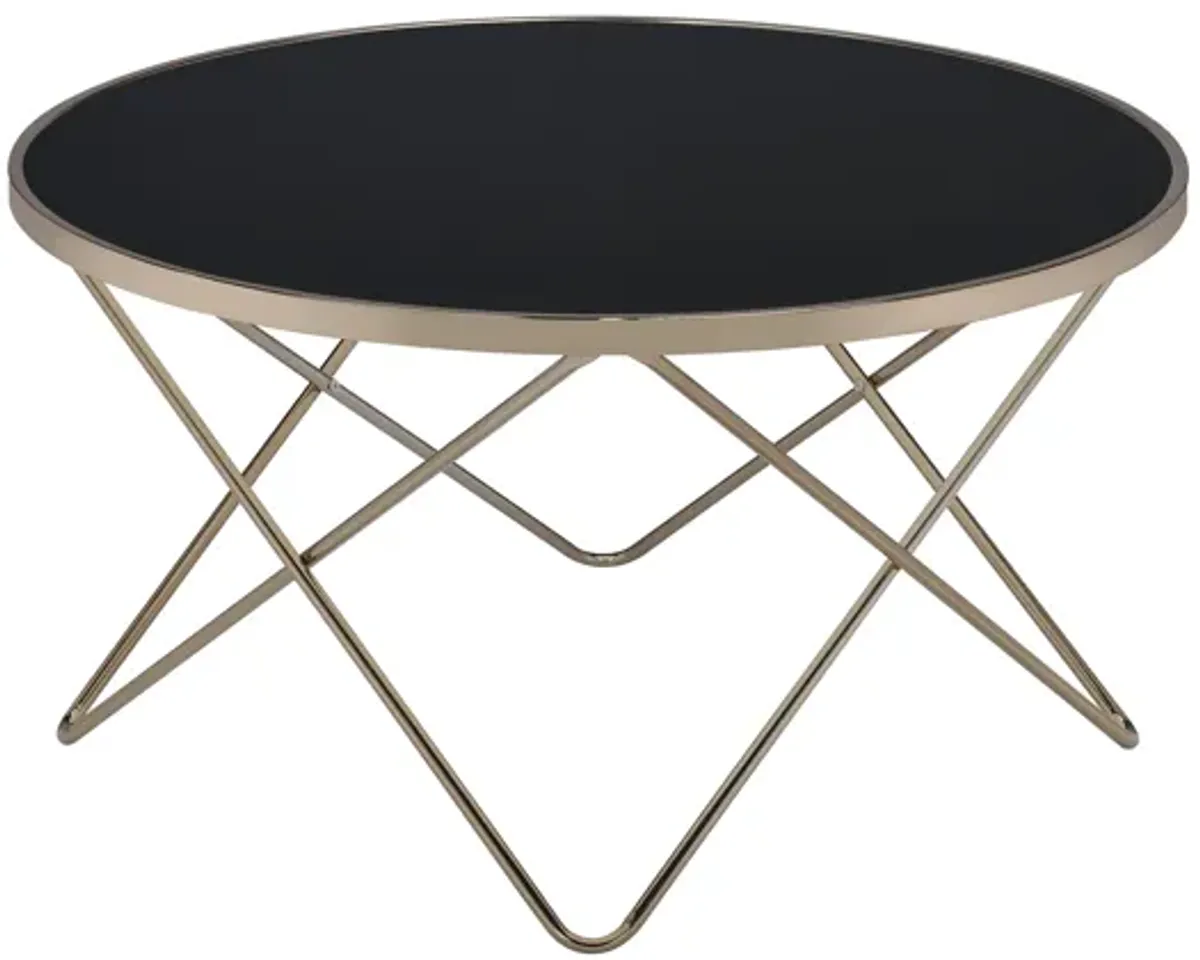 ACME Valora Coffee Table, Champagne & Black Glass