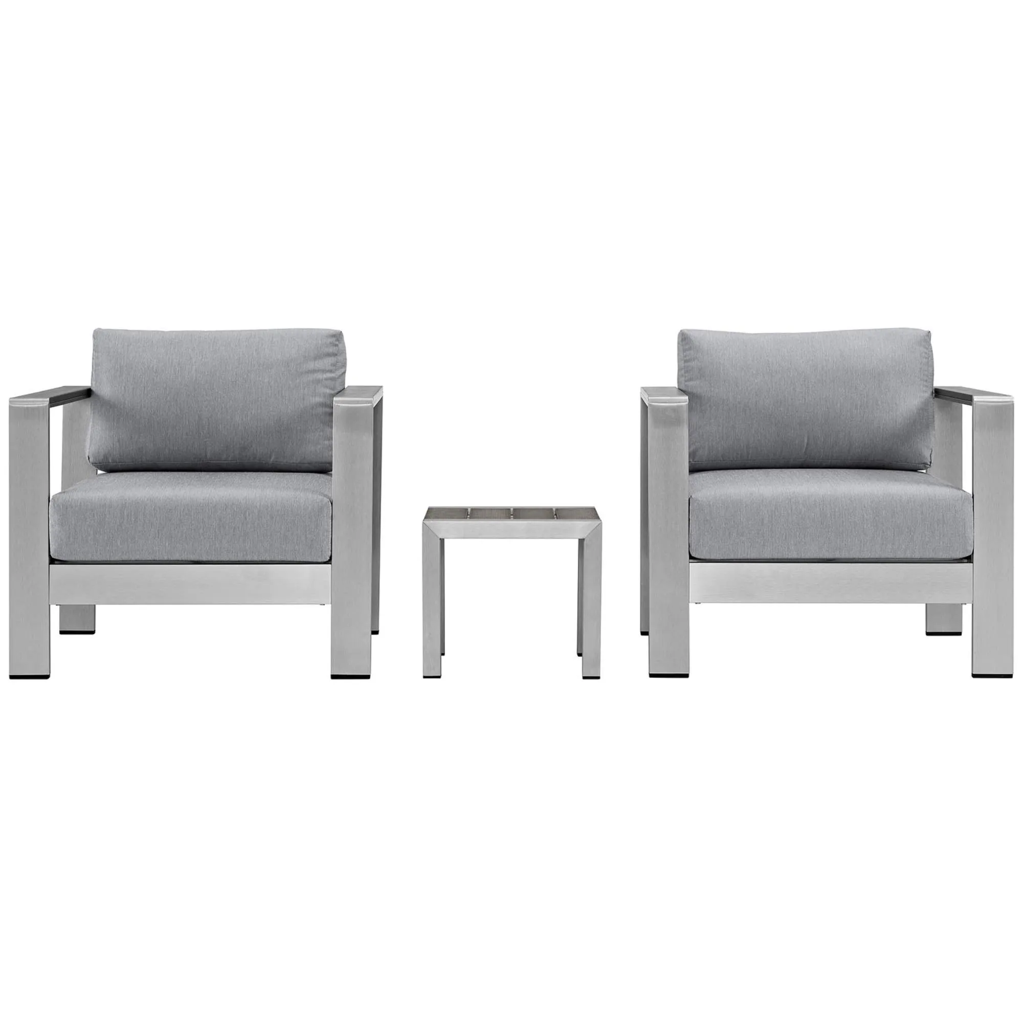 Shore Outdoor Patio Collection: Durable Aluminum Sectional Sofa Set with Side Table and Armchairs - Enhance Your Outdoor Relaxation Experience