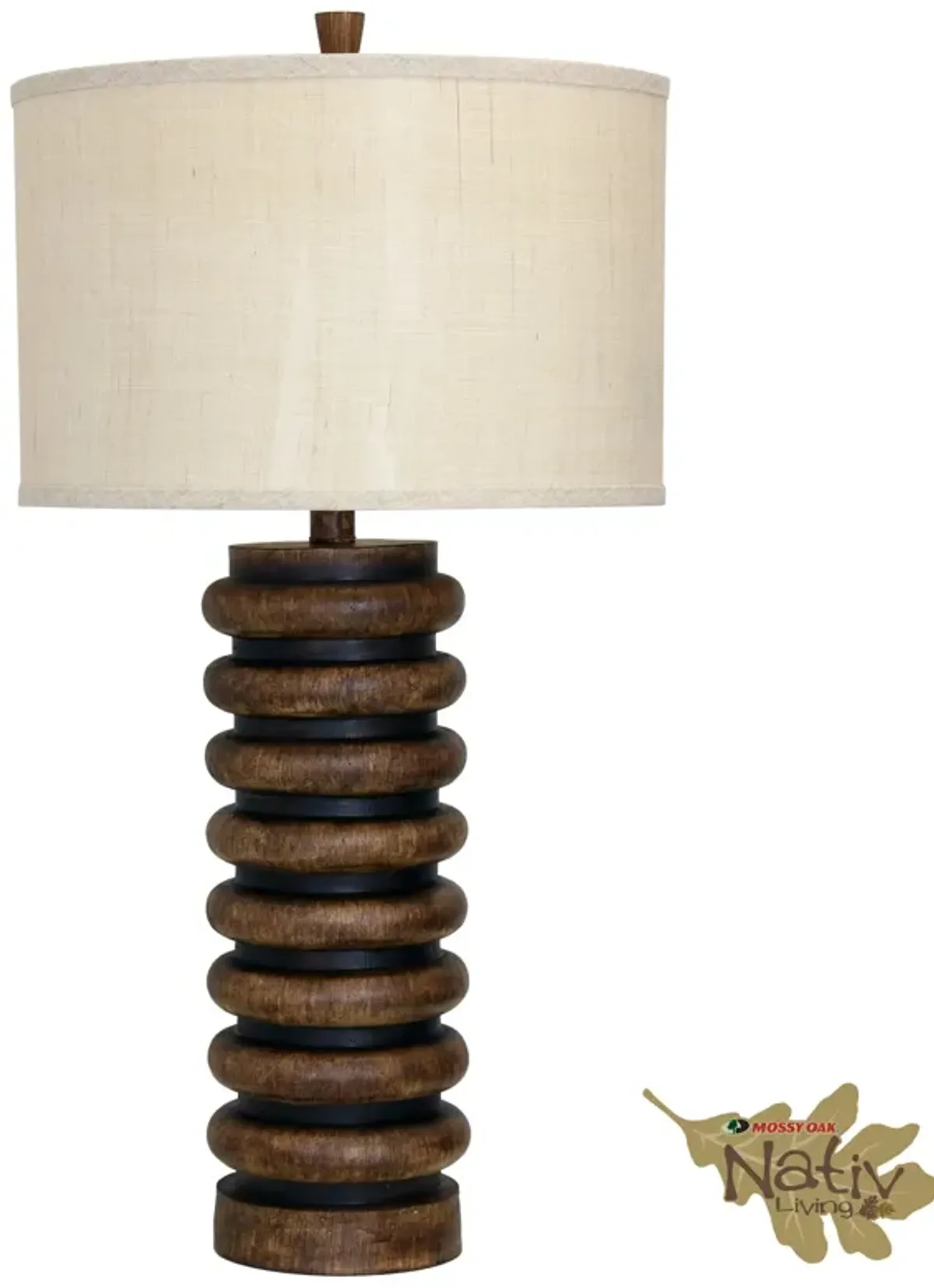 Ribbed Faux Wood Table Lamp (Set of 2)