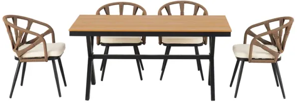 Merax Contemporary Outdoor Seating Chairs Table Set