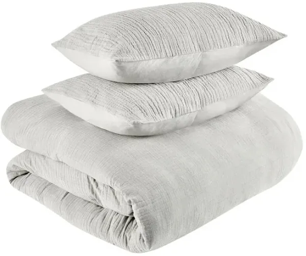Cardiff Gray 3-Piece Queen Duvet Set