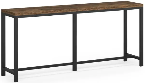 Tribesigns 70.9 inch Extra Long Console Table Behind Couch, Easy Assembly Sofa Table for Living Room Small Space, Rustic Industrial Narrow Entryway Hallway Table (Brown)