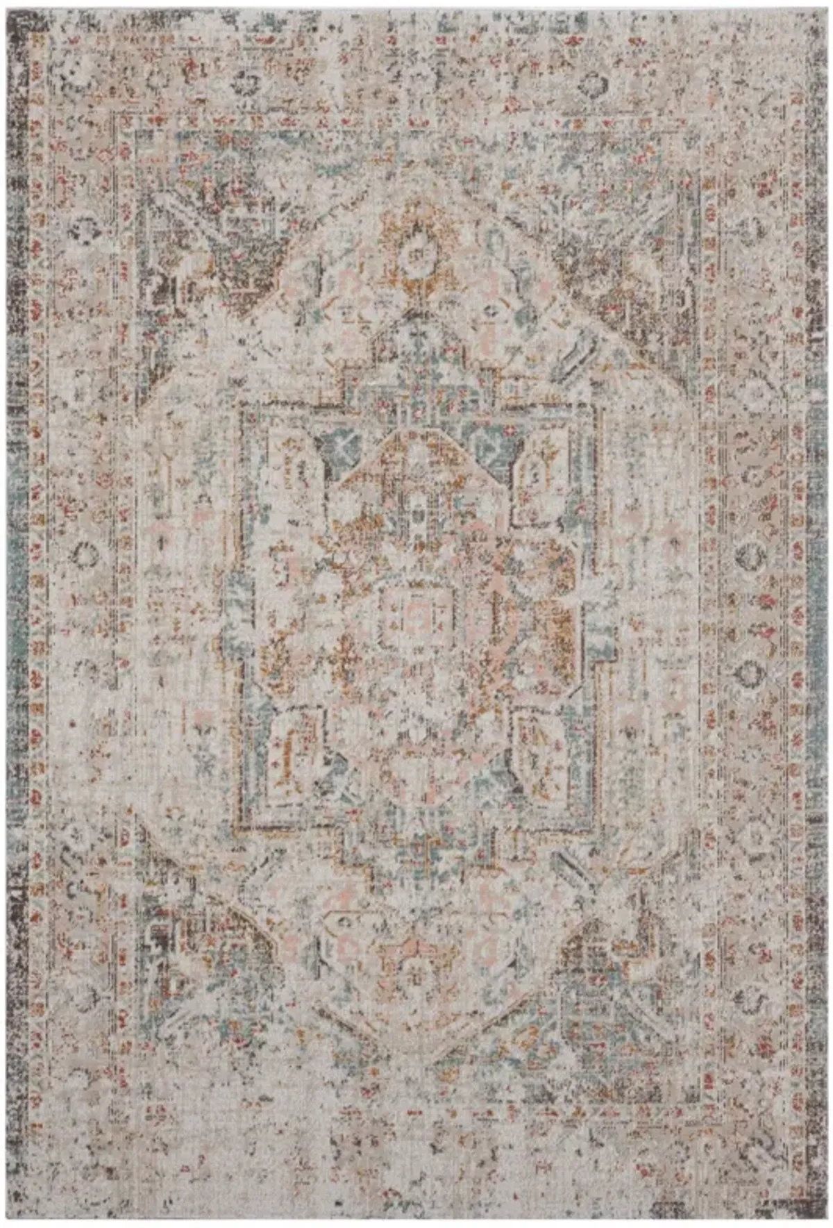 Distressed Medallion Rectangular Outdoor Area Throw Rug