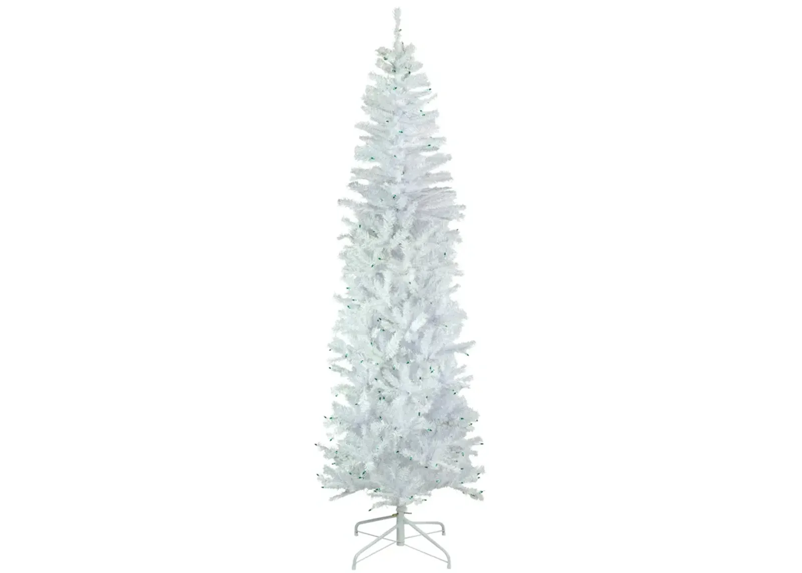 6.5' Pre-Lit Woodbury White Pine Pencil Artificial Christmas Tree  Green Lights