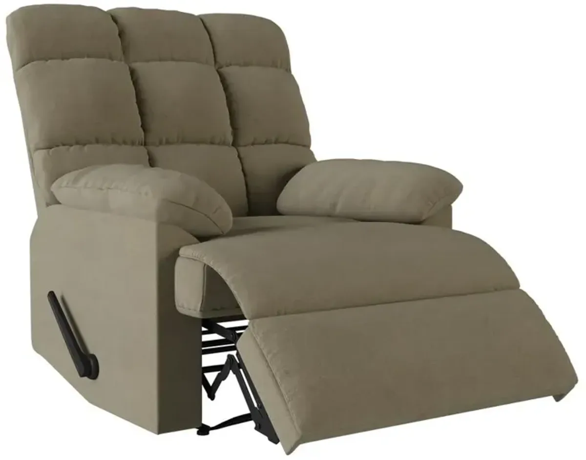 ProLounger Wall Hugger Recliner in Sage Microfiber with Square Tufted Back