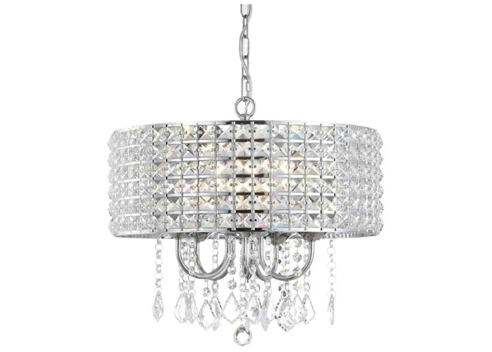 Reese Metal/Crystal LED Adjustable Drop Chandelier