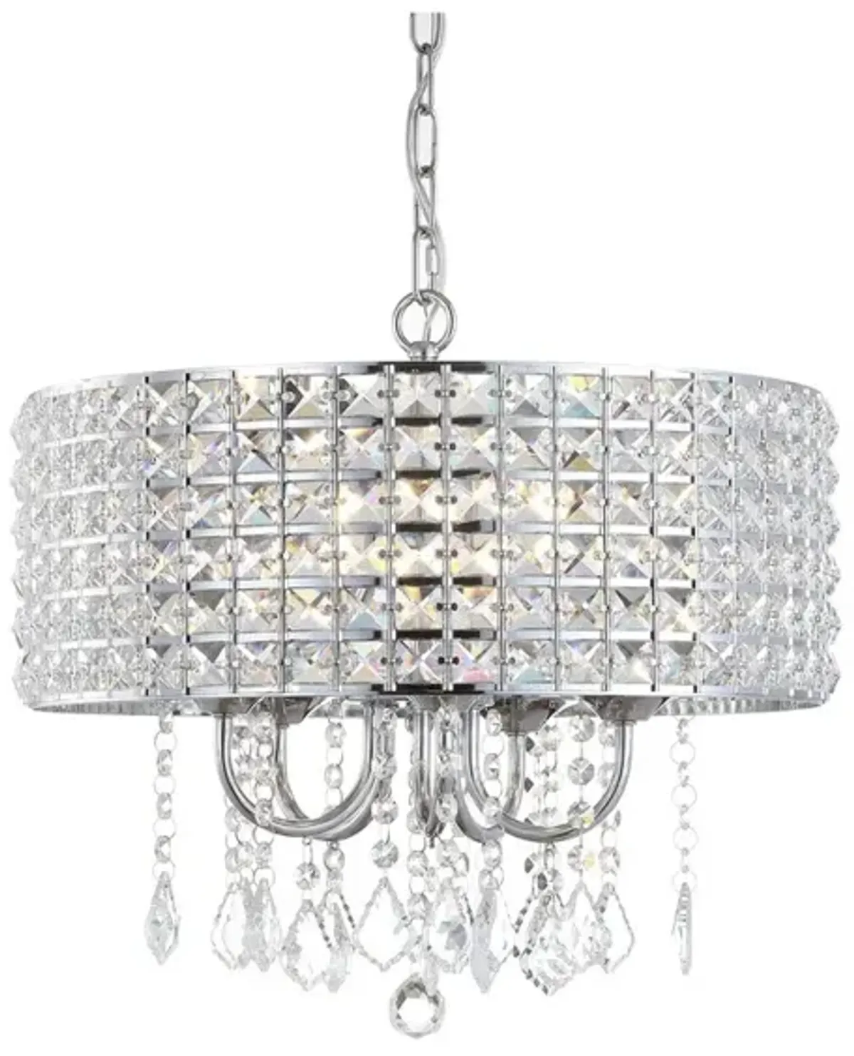 Reese Metal/Crystal LED Adjustable Drop Chandelier