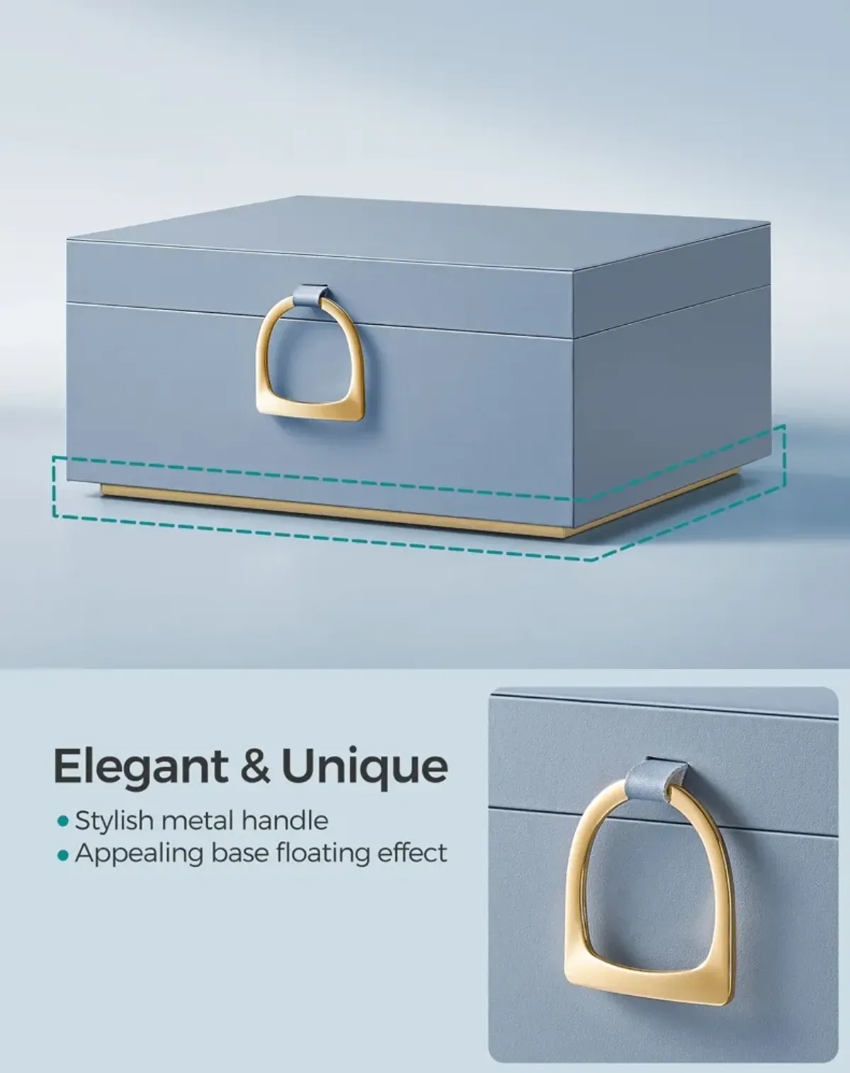 2-Layer Jewelry Box with Handle for Stylish and Portable Storage