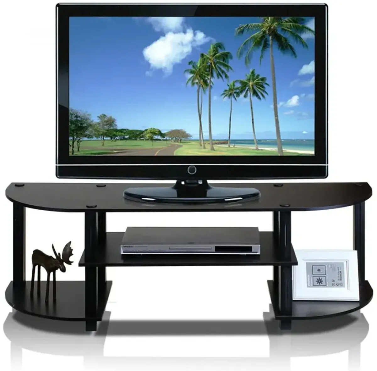 Turn-S-Tube Wide TV Entertainment Center, Espresso/Black