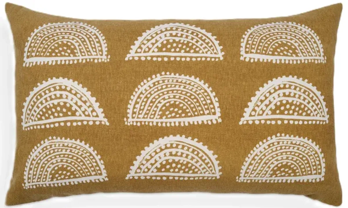 Radiance handcrafted Sunburst print lumbar pillow