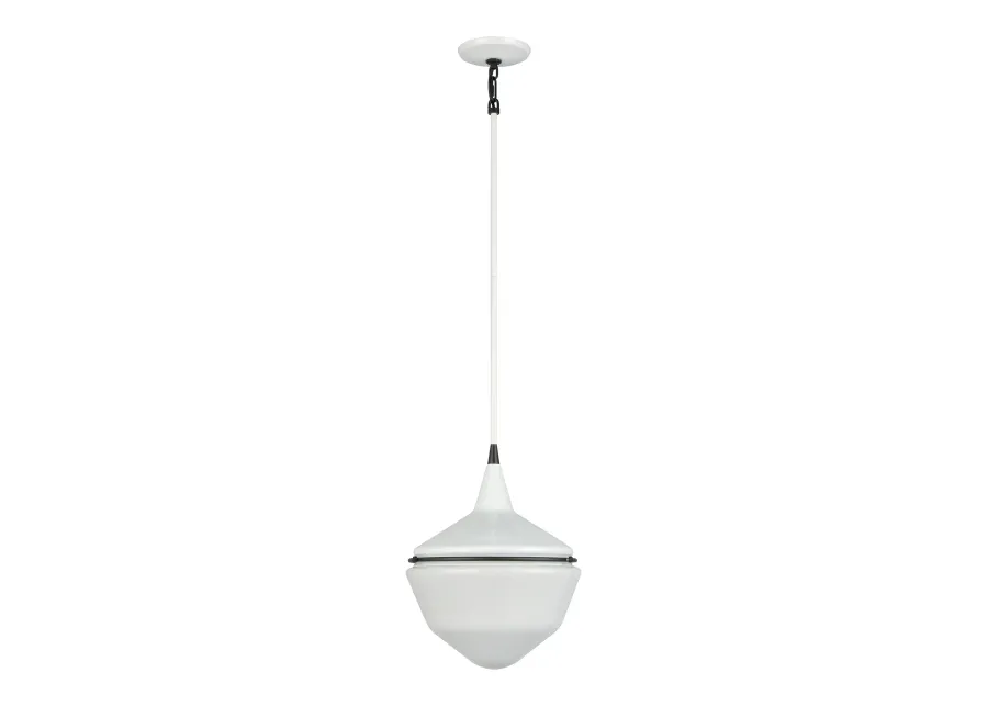 Mid-Century Schoolhouse Large White 12'' Wide 1-Light Mini Pendant