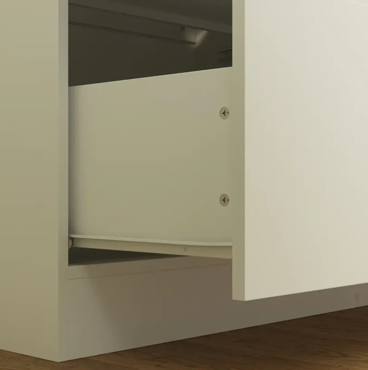 FUFU&GAGA Modern Wardrobe with Adjustable Shelves, Drawers, and Cabinets (78.7" W x 15.7" D x 70.1" H), White