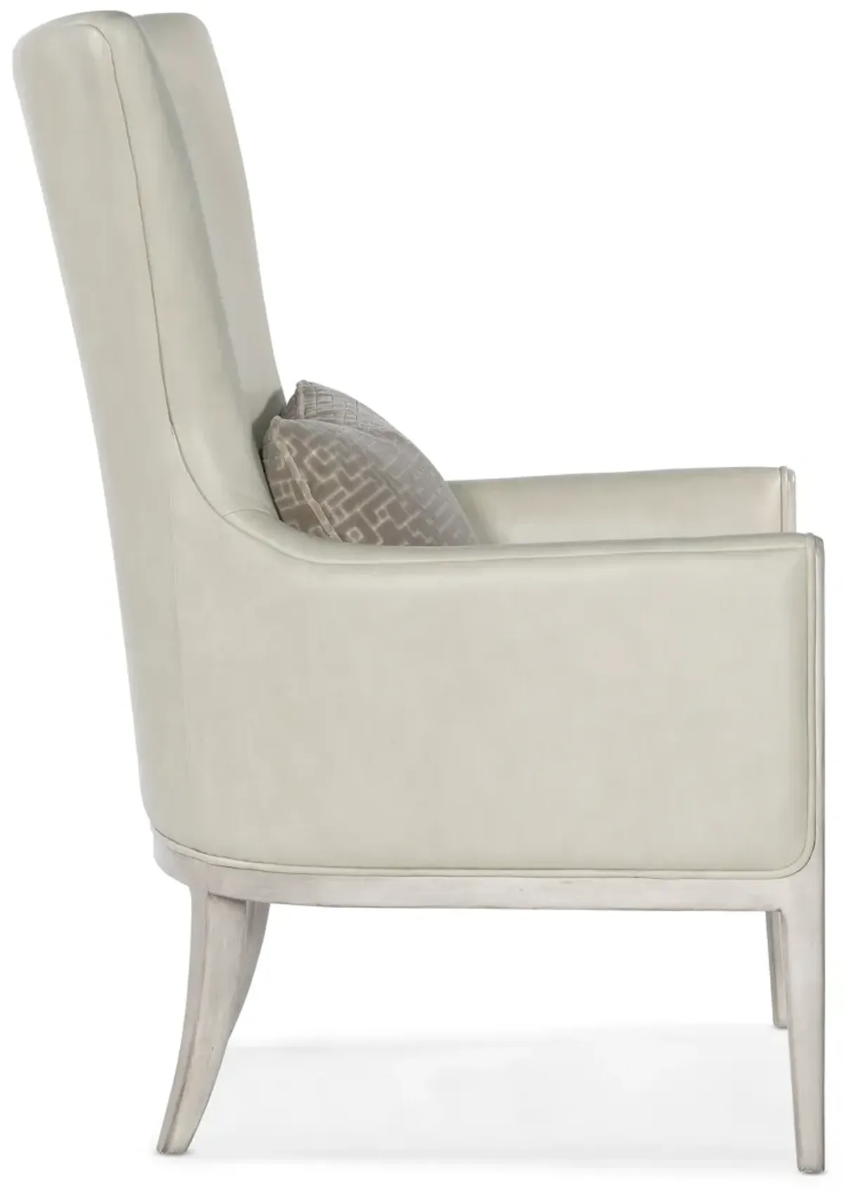 Kyndall Club Chair in White with Accent Pillow