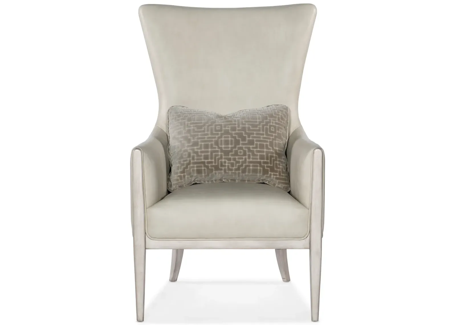 Kyndall Club Chair in White with Accent Pillow