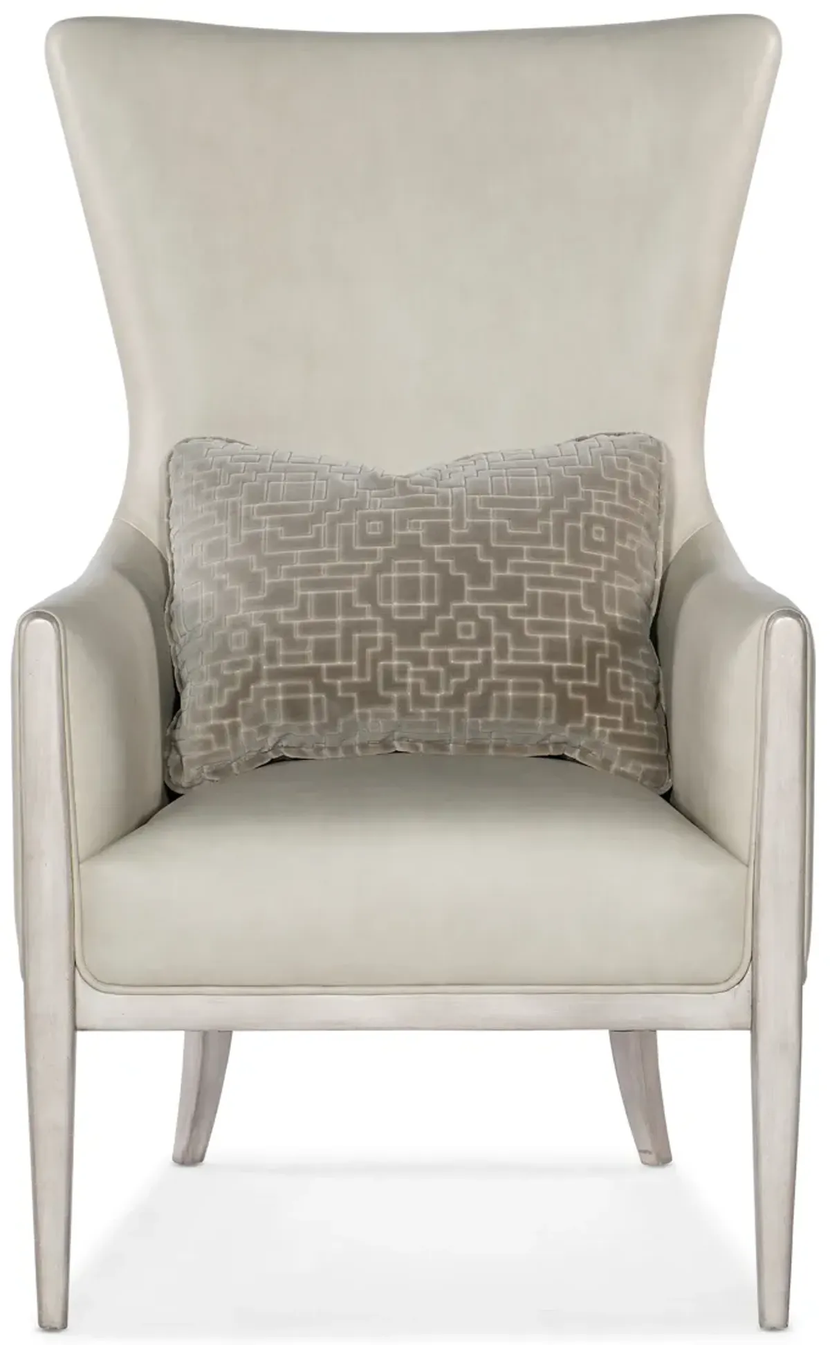 Kyndall Club Chair in White with Accent Pillow