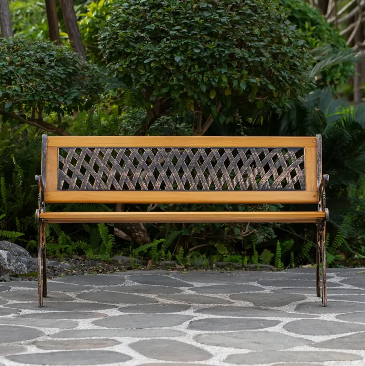 "Gardenised Patio Garden Park Yard 49"" Outdoor Wooden Bench"