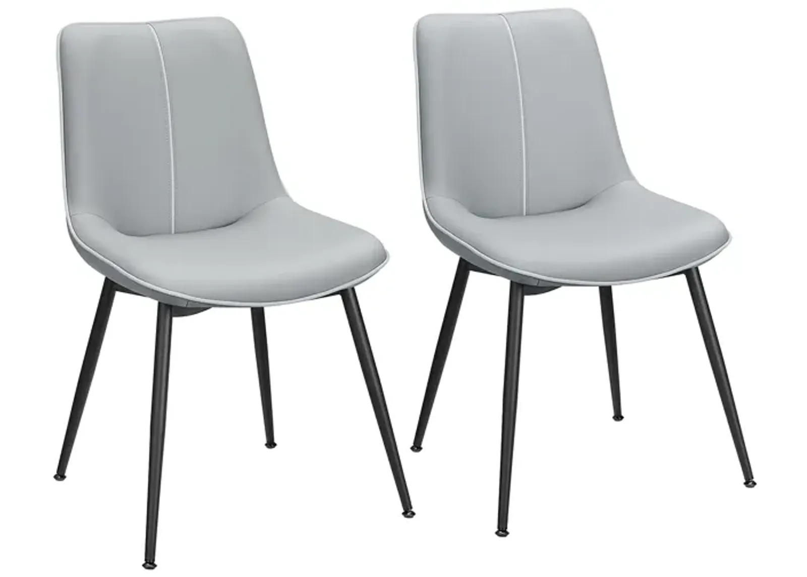 Set of 2 Upholstered Leather Dining Chairs