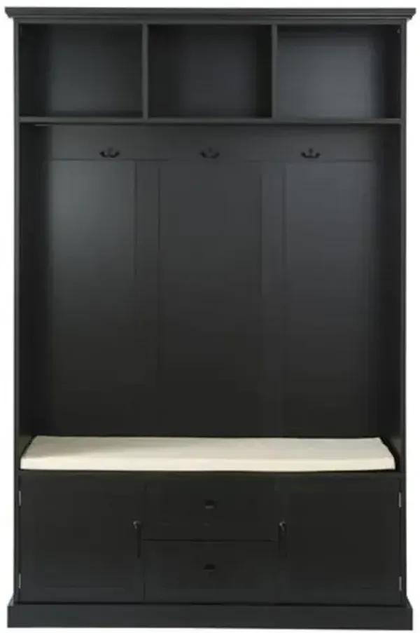 Entryway Hall Tree with Storage Bench & 3 Coat Hooks – Mudroom & Foyer Organizer