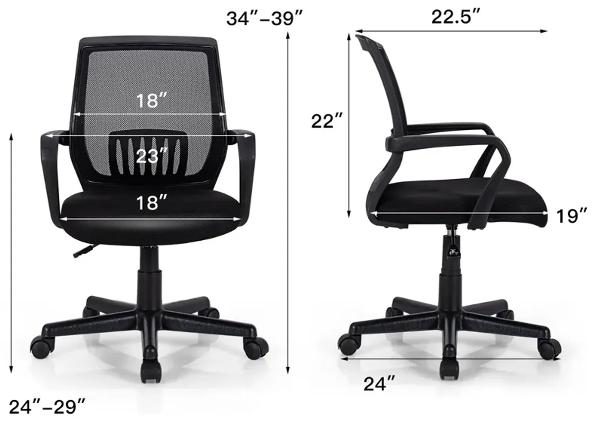 Costway Mesh Office Chair  Height Adjustable Executive Chair w/ Lumbar Support