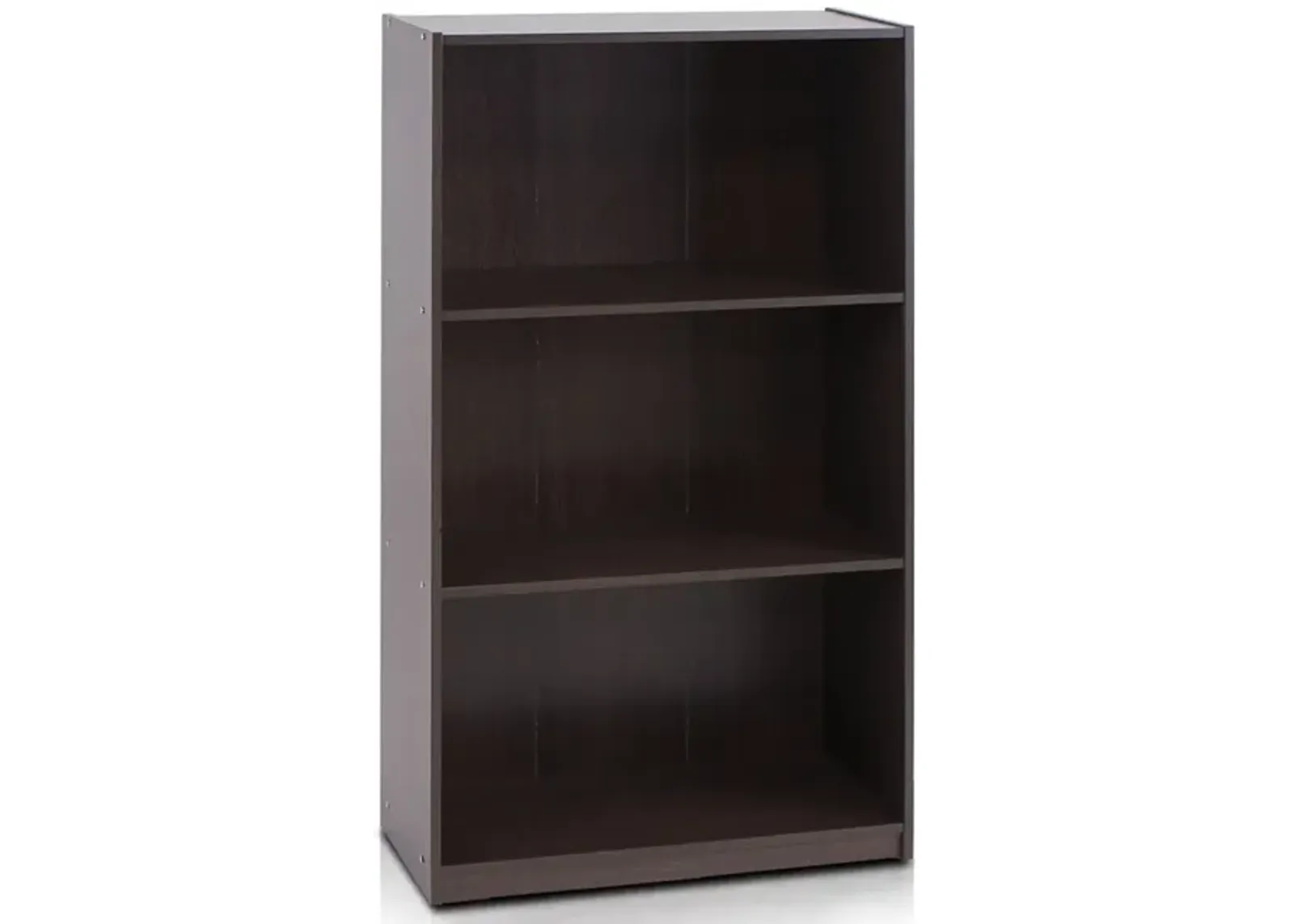 Basic 3-Tier Bookcase Storage Shelves,Dark Brown