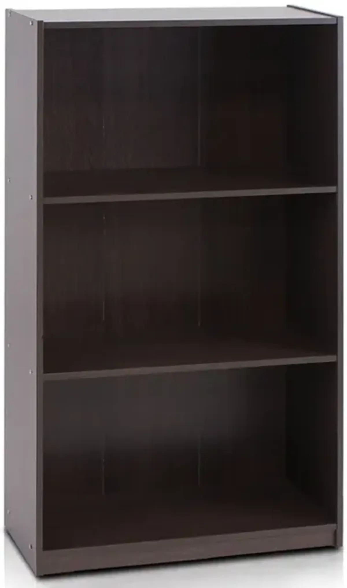 Basic 3-Tier Bookcase Storage Shelves,Dark Brown