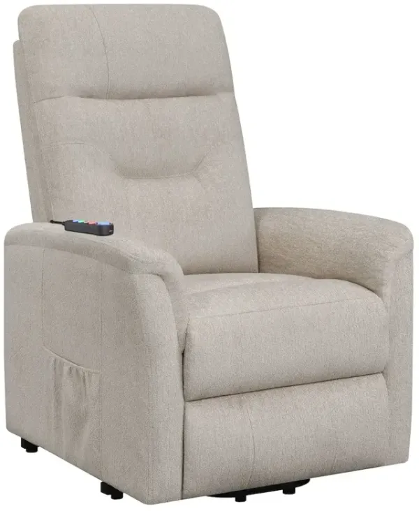 Coaster Co. of America Henrietta Upholstered Power Lift Massage Chair Beige