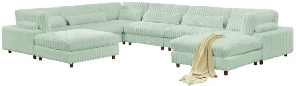 Alexent Sally Corduroy Modular Sectional Sofa 6-seat, 2-ottoman