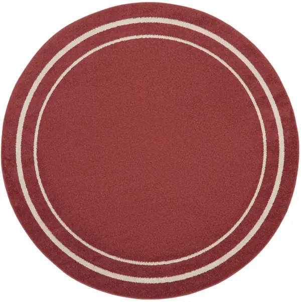 Nourison Essentials NRE02 Brick/Ivory 4' x Round Rug