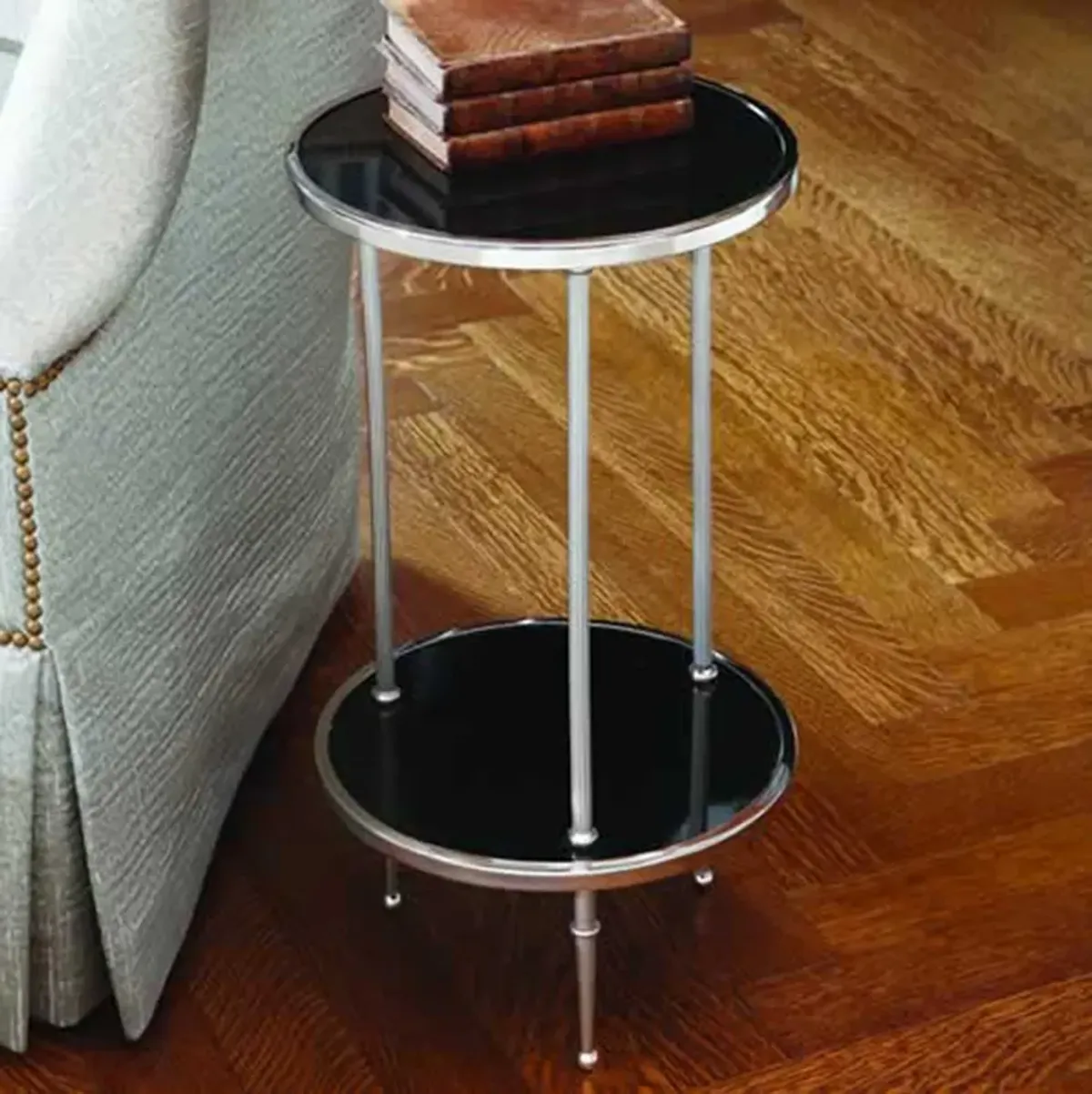 Petite Two-Tier Table-Silver