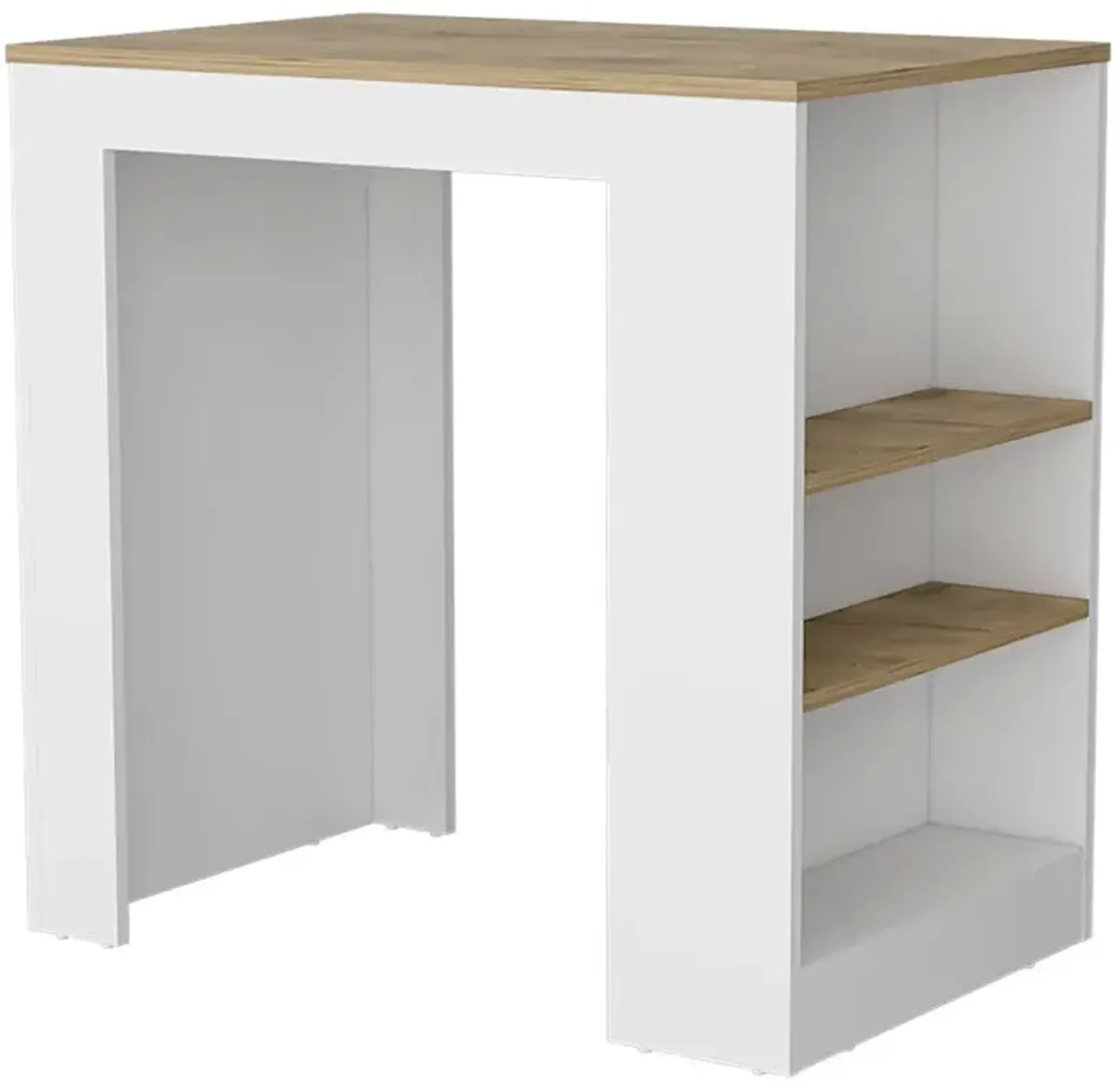 Kitchen Island Doyle, Kitchen, White / Light Oak